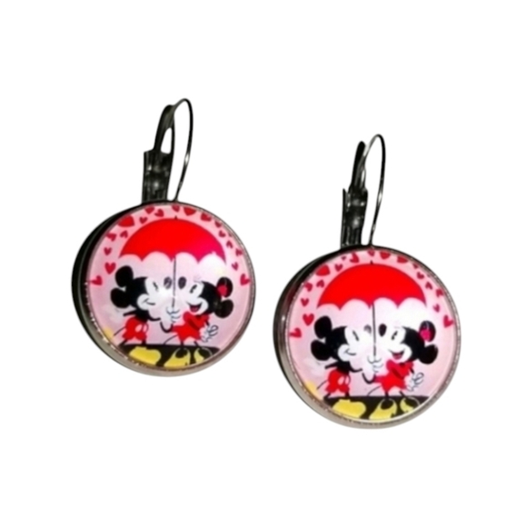Handcrafted Minnie & Mickey Earrings - Picture 1 of 4